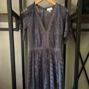 Socialite Lace Maxi Dress Romper - Purple